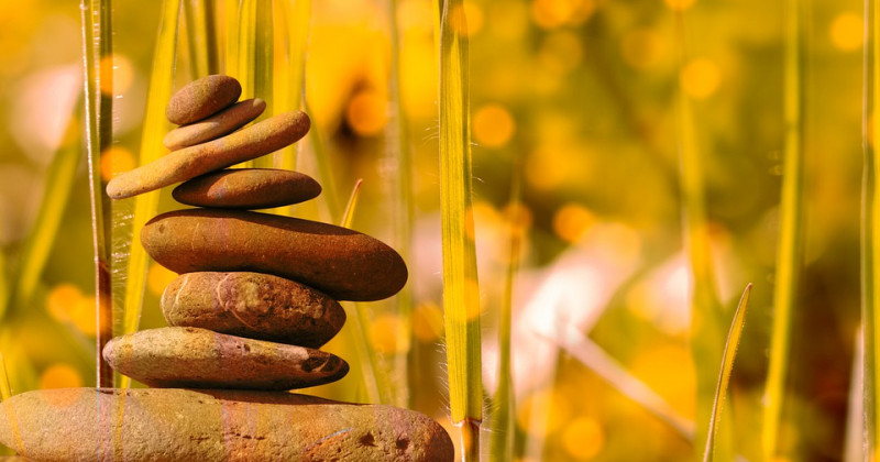 Piedras en un jardín zen